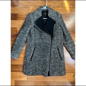 Club Monaco Black and Grey Wool Zip up Coat